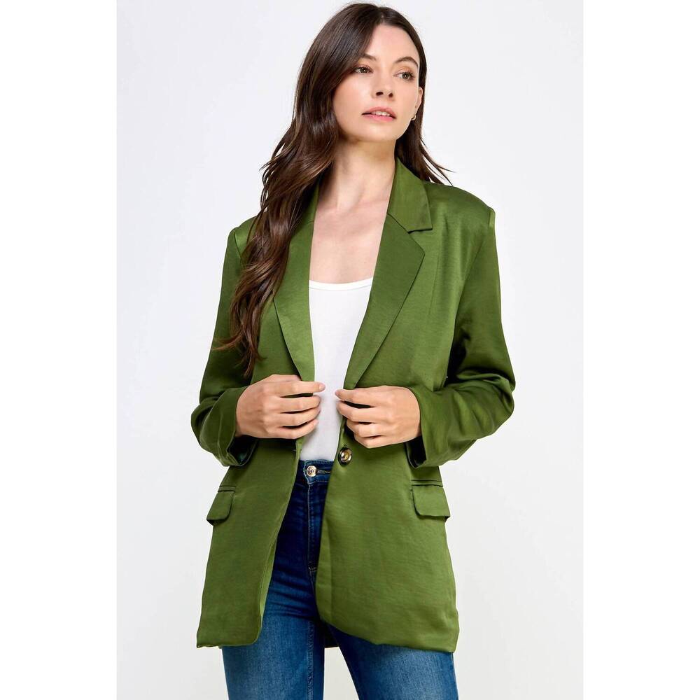 NEW ELLISON single-breasted oversized blazer in olive green